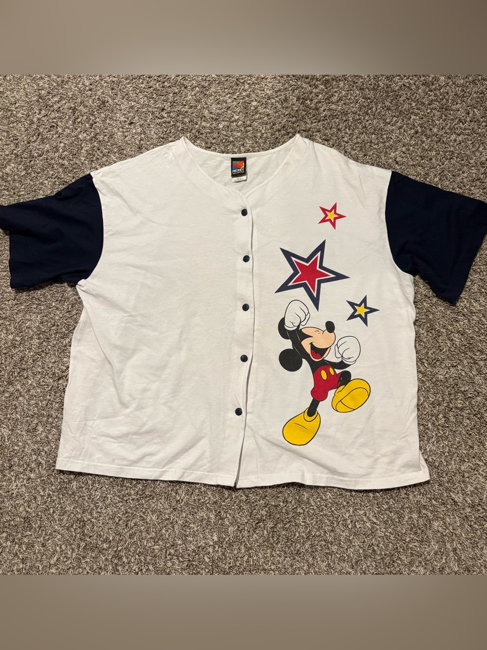 Vintage Adult Size 3X Mickey Unlimited Mickey Button Up T Shirt Back Hit 90s